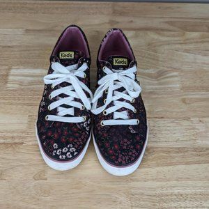 Keds | Women's Jump Kick Black Floral Canvas Lace-Up Sneaker Shoe size 9